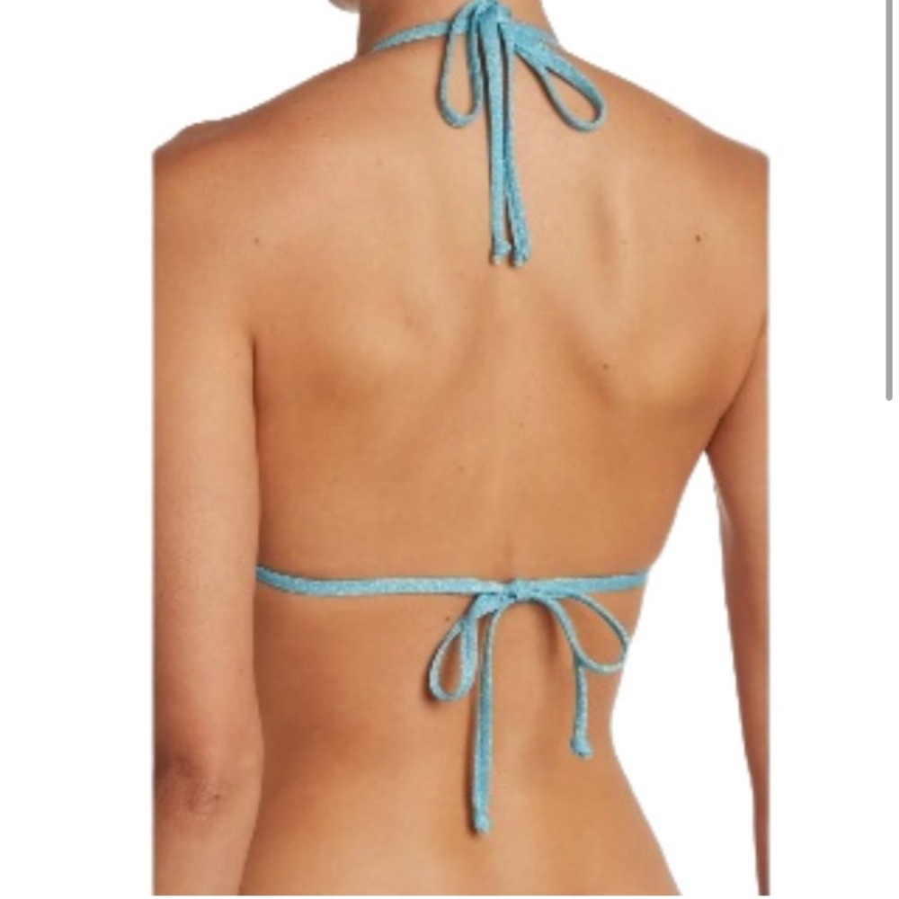 NWT KENDALL & KYLIE SWIM SPARKLE GLITTER LUREX STRING BIKINI TOP - Picture 10 of 15